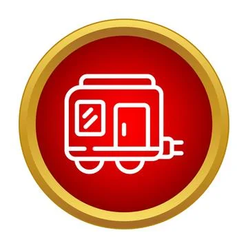 Camper trailer icon representing journey and road trip Stock Illustration