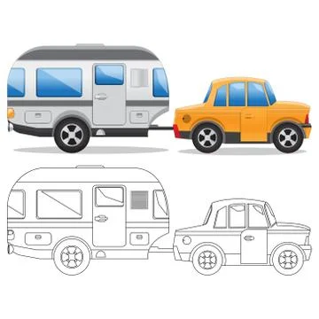 Camper trailer. Stock Illustration
