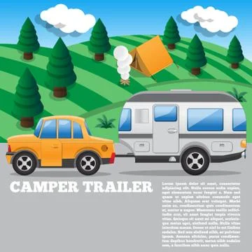 Camper trailer. Stock Illustration