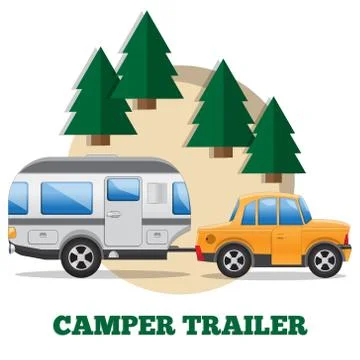 Camper trailer. Stock Illustration