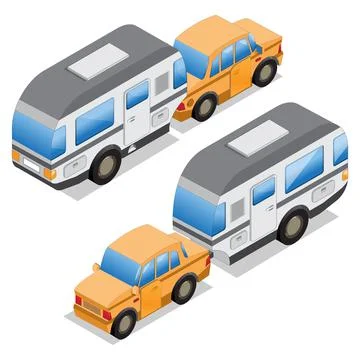 Camper trailer. Illustrazione stock