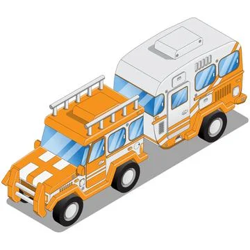 Camper trailer. Stock Illustration