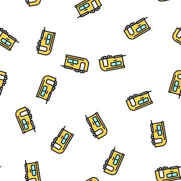 Camper trailer vector seamless pattern Ilustración de archivo