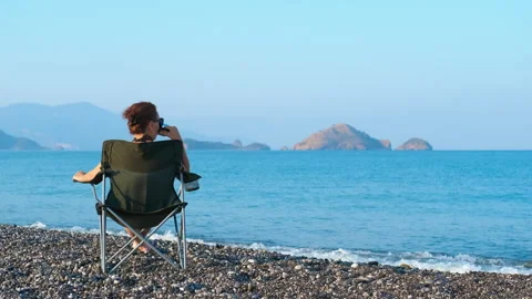 Camper vacation by the sea Stock Footage 308574182