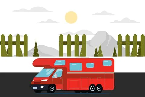 Camper Van Concept Illustration Illustrazione stock