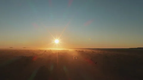 Camper Van Driving Through Remote Australian Desert Landscape Stock Footage 340537279