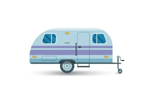 Camper van flat icon Stock Illustration