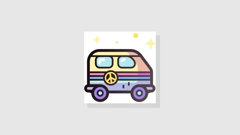 Camper Van icon animation alpha Stock Footage 157595654