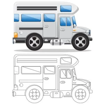 Camper Van. Stock Illustration