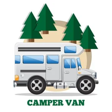 Camper Van. Stock Illustration