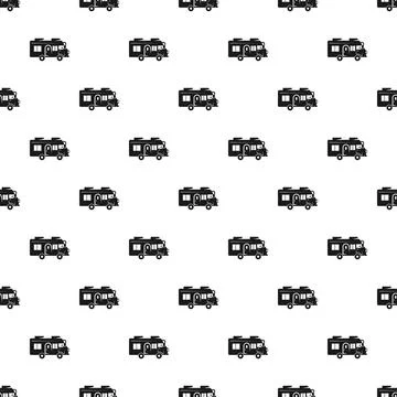 Camper van recreational vehicle pattern for travel and adventure Stock Illustration
