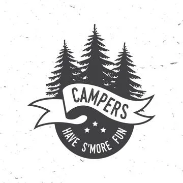 Campers have s'more fun. Vector illustration. Concept for shirt or logo, pr.. Stock Illustration