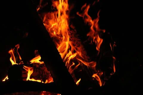A Campfire Ablaze 写真素材
