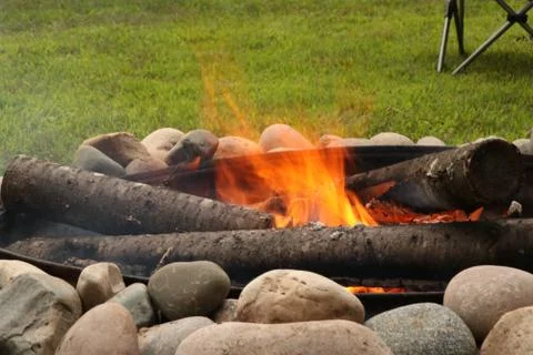 A Campfire Ablaze Stock Photos