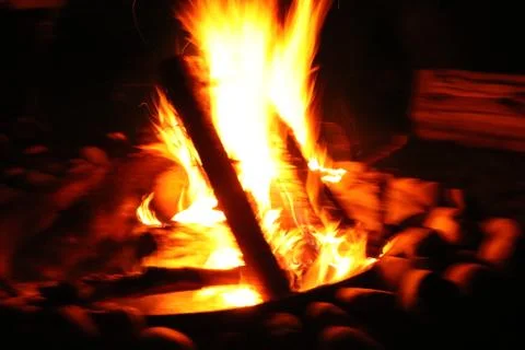 A Campfire Ablaze Stock Photos
