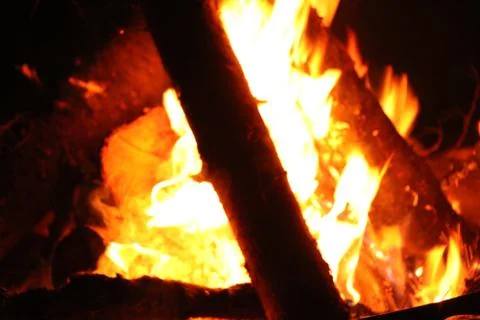 A Campfire Ablaze Stock Photos