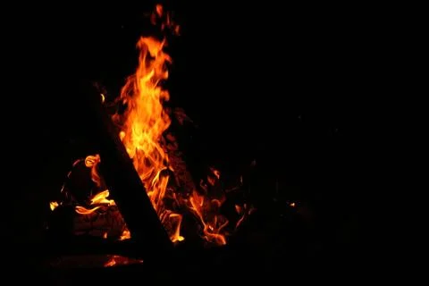 A Campfire Ablaze 写真素材