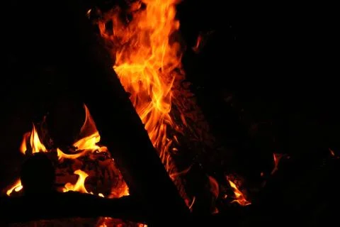 A Campfire Ablaze Stock Photos
