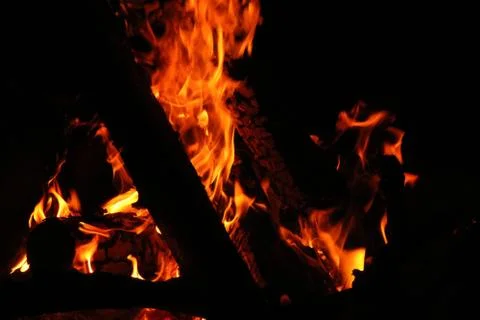 A Campfire Ablaze 写真素材