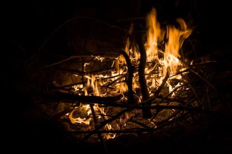 Campfire from Above Stock Photos