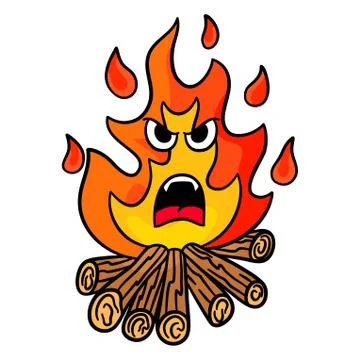 Campfire angry burning  Stock Illustration
