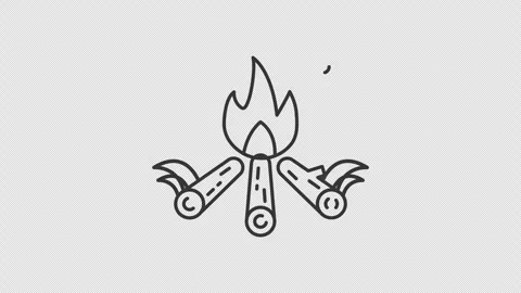 Campfire animated icon motion graphic video design Stock Footage 285314197