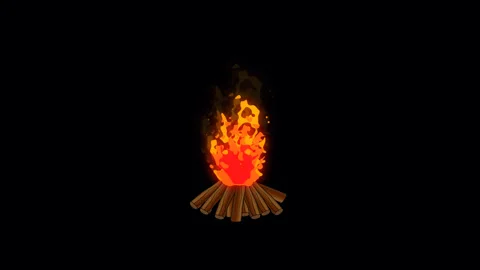 Campfire animation Stock Footage 247043756