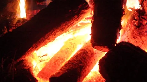 Campfire blazes Stock Footage 40212538