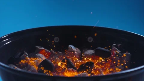 Campfire Burning Flames Close Up Detail Shot Stock Footage 128179067