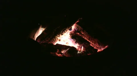 Campfire burning Stock Footage 487757