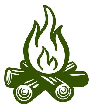 Campfire Camp Fire Camping Hiking Adventure Icon Stock Illustration