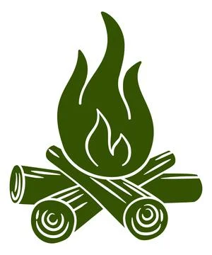 Campfire Camp Fire Camping Hiking Adventure Icon Stock Illustration