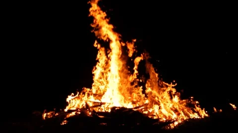 Campfire camp fire summer burning  In Phuket Thailand Video stock 110706339