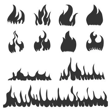 Campfire, campfire silhouette, campfire icon isolated on white background. Stock Illustration