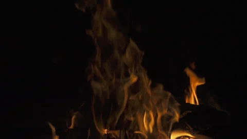 Campfire close up, 240 fps slow motion Stock Footage 97757813