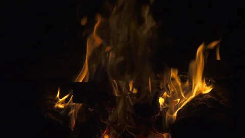 Campfire closeup, 240 fps slow motion Stock-Footage 97757817