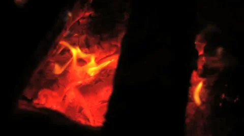 Campfire Coals Stock Footage 8551753