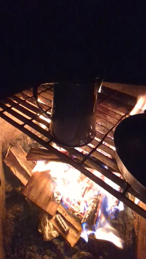 Campfire cooking Stock Footage 294260640
