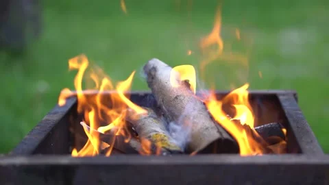 Campfire for cooking in nature. Stock Footage 171414298