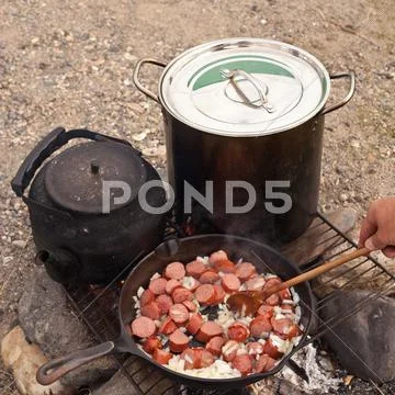 Campfire cooking Stock Photos