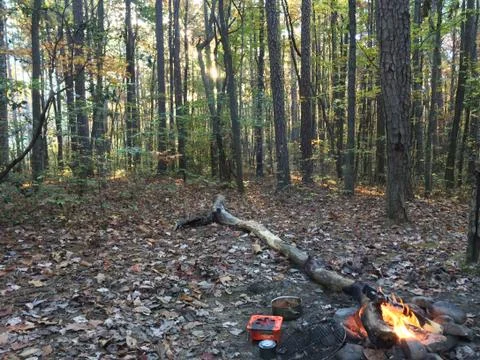 Campfire Cooking Setup Stock Photos
