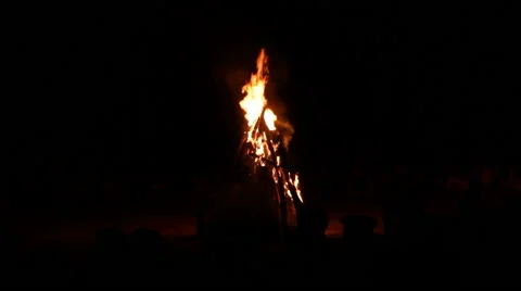 Campfire in dark  Stock Footage 40351970