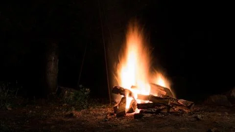 Campfire in the dark Stock Photos