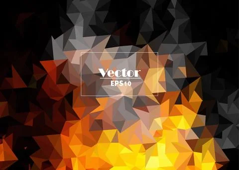 Campfire digital abstract image vector stylized from triangles Stock Illustration