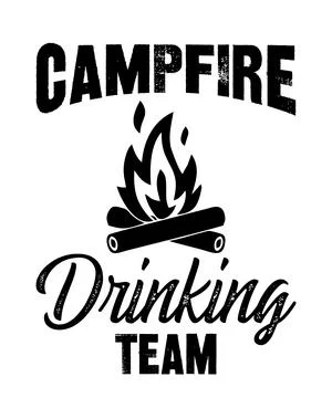 Campfire Drinking Team Stock Illustration