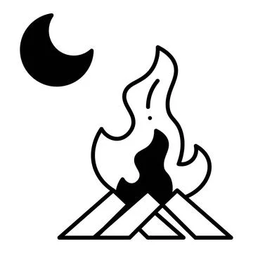 Campfire Dualtone Icon Stock Illustration