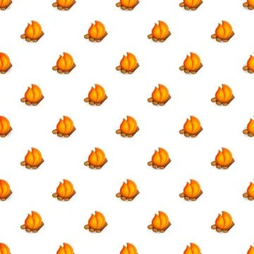 Campfire fire flame burning seamless pattern Stock Illustration
