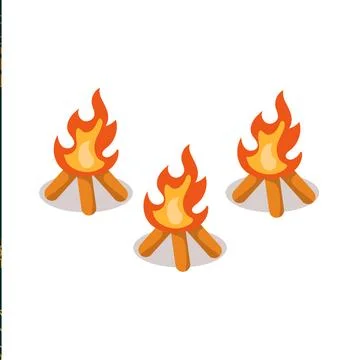Campfire fire flame isolated on white background.Vector illustration Stock Illustration