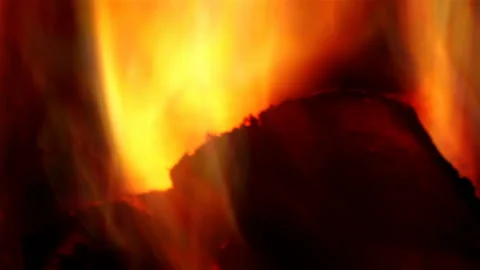Campfire fire in slow motion Stock Footage 137569725