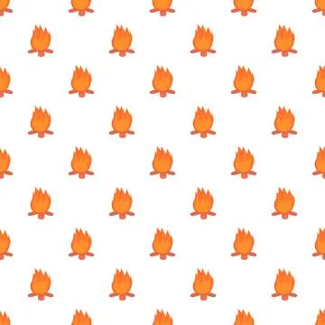 Campfire flame burning repeat seamless pattern illustration Stock Illustration
